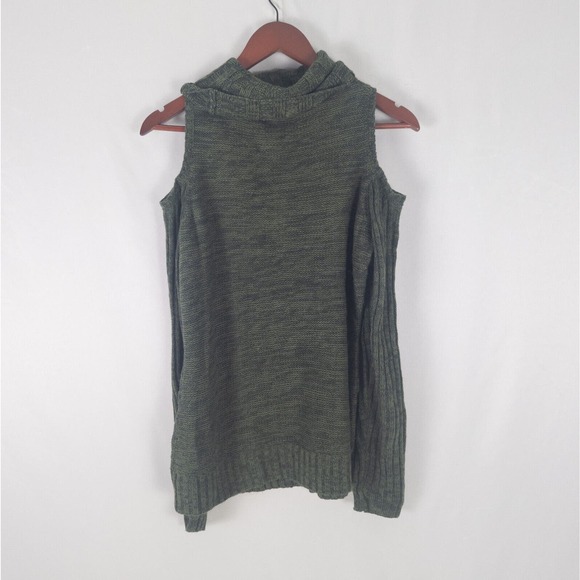 Faded Glory Sweater Womens Small Top Long Sleeve Cold Shoulder Cowl‎ Neck Chunky - Picture 2 of 9